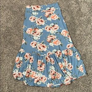 Agnes and Dora boho ruffle midi skirt